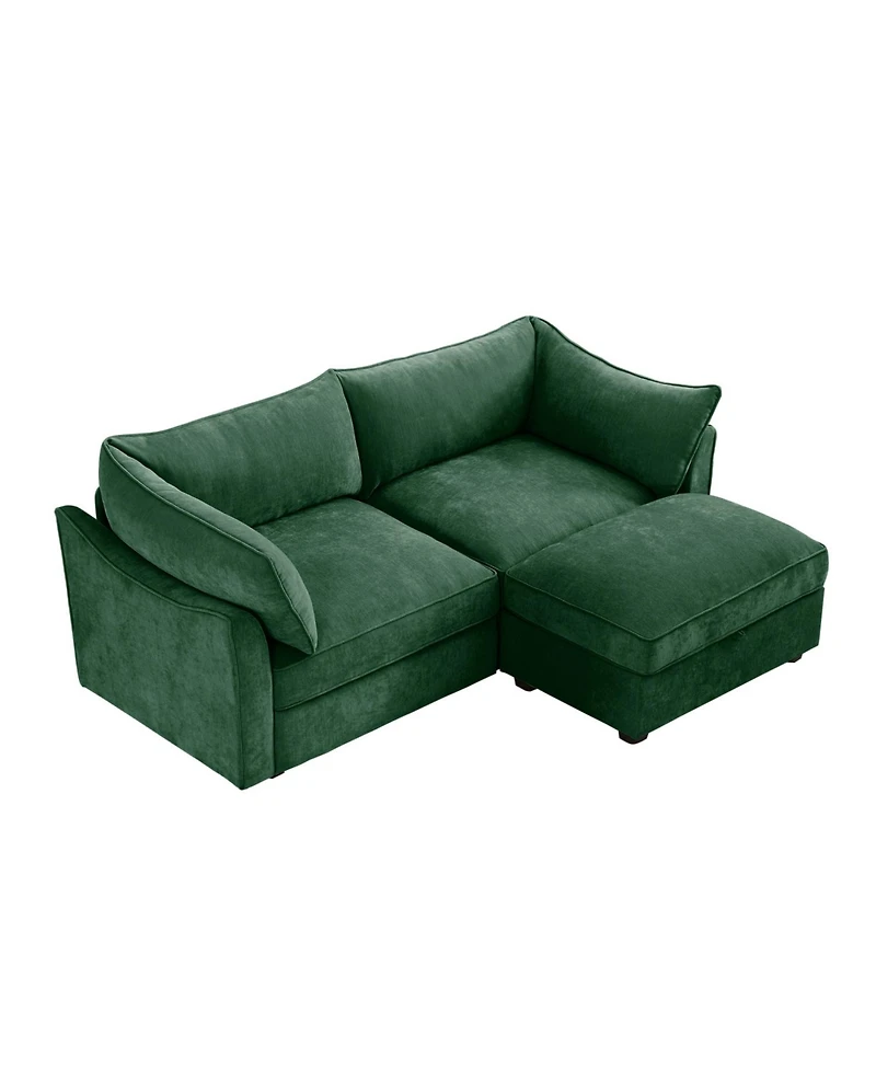 Streamdale Furniture 2-Seat Sofa with Ottoman & Storage