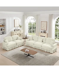 Streamdale Furniture Modular Sofa Set- Flared Arms, Removable Skirts, Spindle Legs