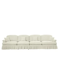 Streamdale Furniture Elegant Mid-Century 4-Seater Chenille Sofa with Flared Arms