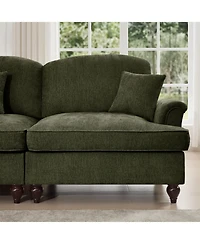 Streamdale Furniture Streamdale Green Modular Sofa Set with Flared Arms & Removable Skirts