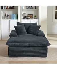 Streamdale Furniture Modern Cushioned Sofa with Footrest - Dark Gray