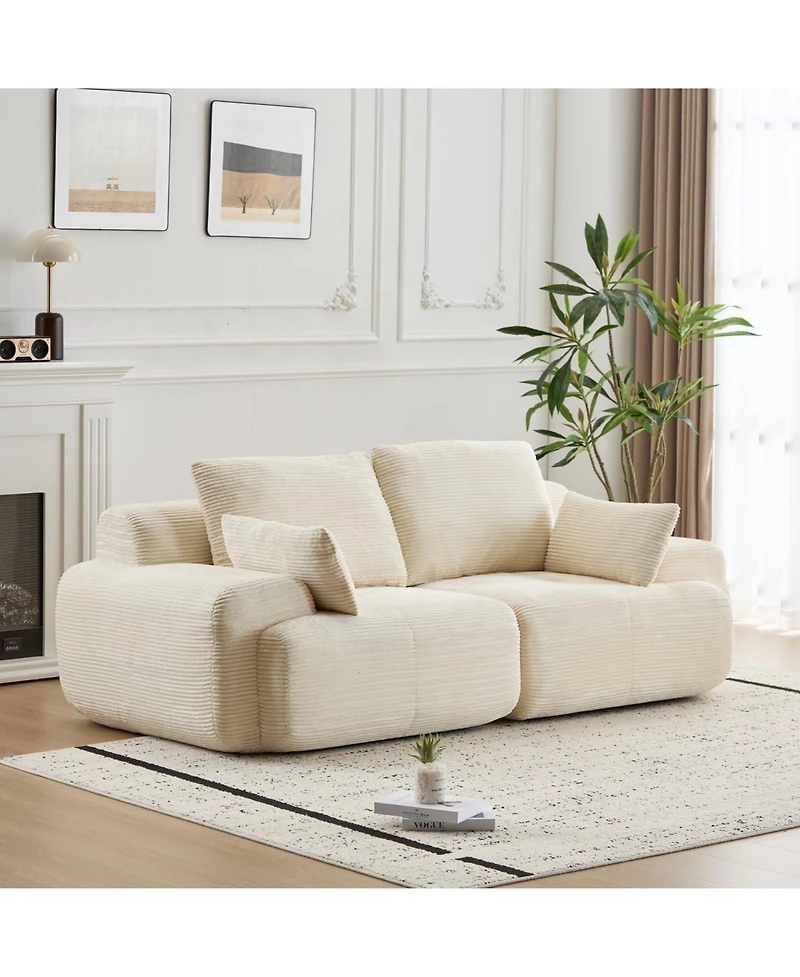 Streamdale Furniture Modern Memory Foam Corduroy Sectional Sofa