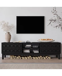 Streamdale Furniture Mid-Century Media Console - 4 Drawers, Cable Management, Tv Stand up to 75"