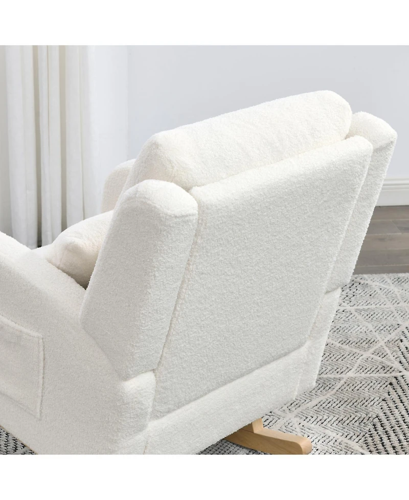 Streamdale Furniture 27.5" Modern Accent Rocker Armchair w/ Lumbar Pillow & Pockets