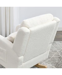 Streamdale Furniture 27.5" Modern Accent Rocker Armchair w/ Lumbar Pillow & Pockets