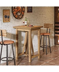 Tribesigns Bar Table, 39.4" Tall Counter Height Pub Table for Cocktail Coffee Bistro, Farmhouse Square High Top Desk