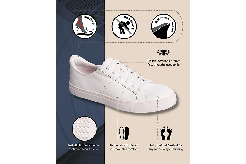 Marc Joseph New York Womens Robinson Street Hands-Free Slip On Technology Fashion Sneakers