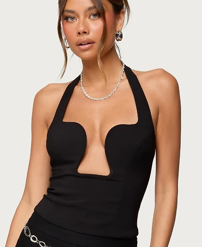 Edikted Women's Stassy Abstract Cutout Halter Top