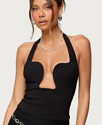 Edikted Women's Stassy Abstract Cutout Halter Top