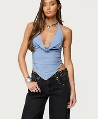 Edikted Women's Zenya Backless Cowl Neck Halter Top