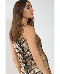 Nasty Gal Women's Hand Embellished Tassel Sequin Waistcoat