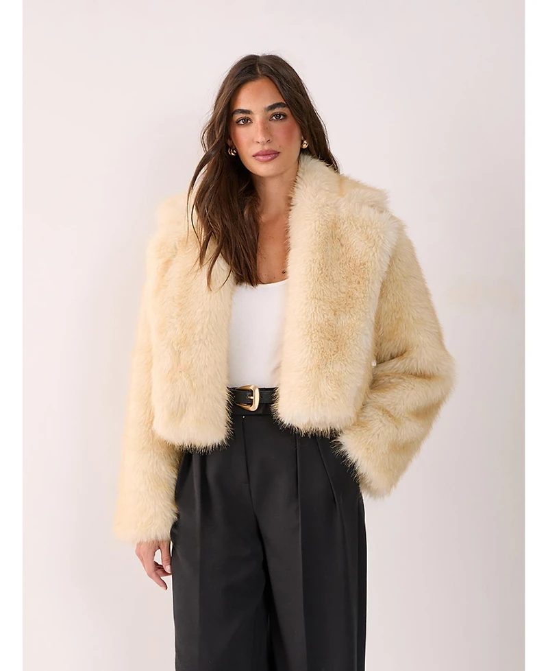 Nasty Gal Women's Tipped Faux Fur Crop Jacket