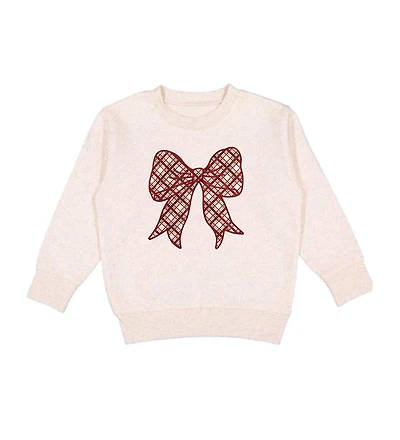 Sweet Wink Toddler Girls Christmas Plaid Bow Patch Sweatshirt