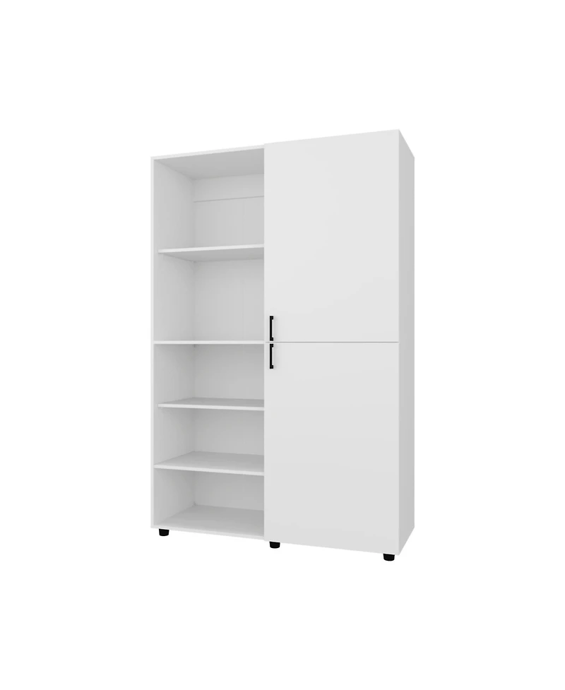 Fm Furniture Ollie 2-Door Wardrobe with Open Storage,White
