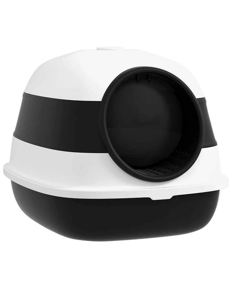 Aostirmotor Foldable Cat Litter Box with Lid & High Sides