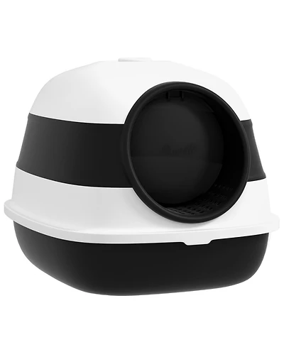 Aostirmotor Foldable Cat Litter Box with Lid & High Sides