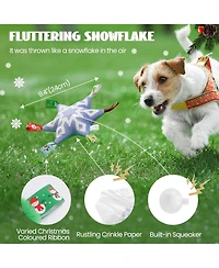 Nocciola 4 Pack Tag & Tug Christmas Dog Toys, No Stuffing Santa, Ginger Man, Christmas Tree & Stuffed Snowflake Tough Dog Toys