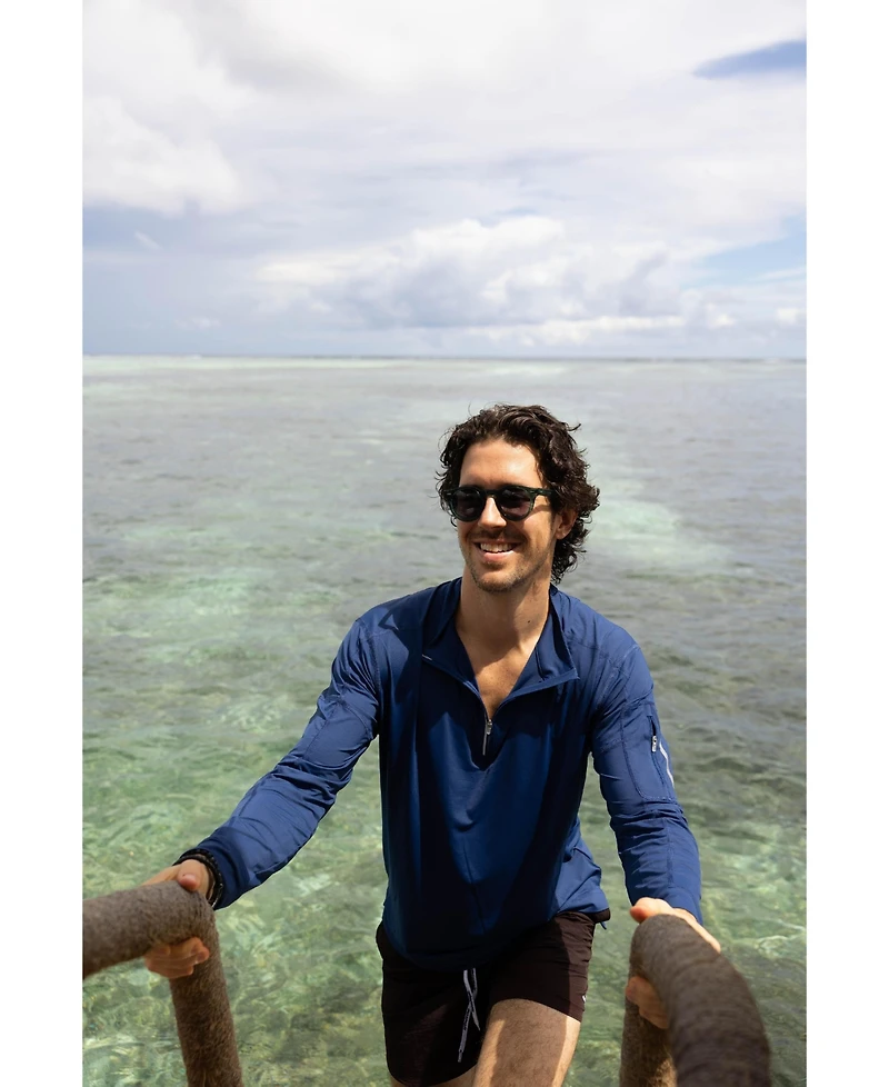 BloqUV Men's Upf 50+ Sun Protective Mock Zip Top