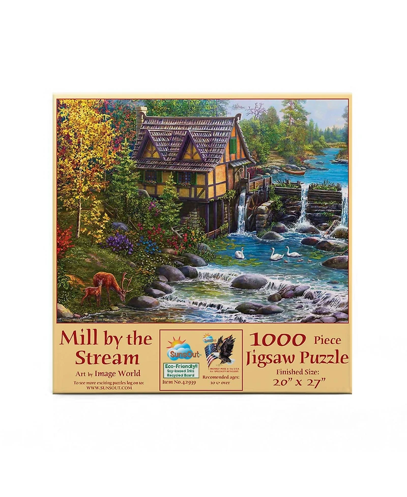 SunsOut Mill by the Stream 1000 piece Jigsaw Puzzle for Adults