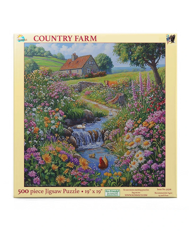 SunsOut Country Farm 500 piece Jigsaw Puzzle for Adults