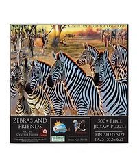 SunsOut Zebras and Friends 500 piece Jigsaw Puzzle for Adults Large Pieces