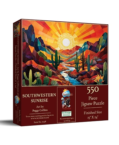 SunsOut Southwestern Sunrise 550 piece Jigsaw Puzzle for Adults
