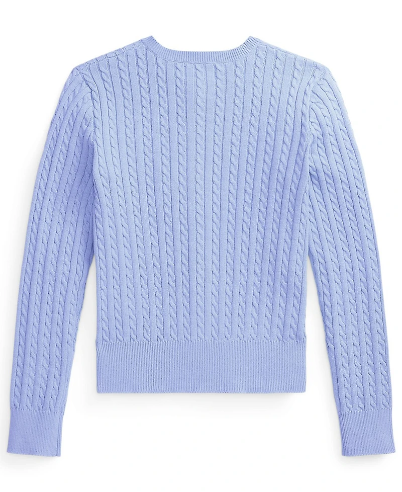 Polo Ralph Lauren Girls' 7-16 Mini-Cable Button Front Cardigan