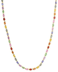 Effy Collection Multi Sapphire (17-1/2 ct. t.w.) and Diamond (1/4 ct. t.w.) Necklace in 14k Yellow Gold