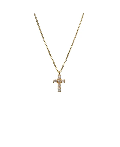 Bearfruit Jewelry 14k Gold Plated Evelina Crystal Cross Necklace Holiday Gift Guide