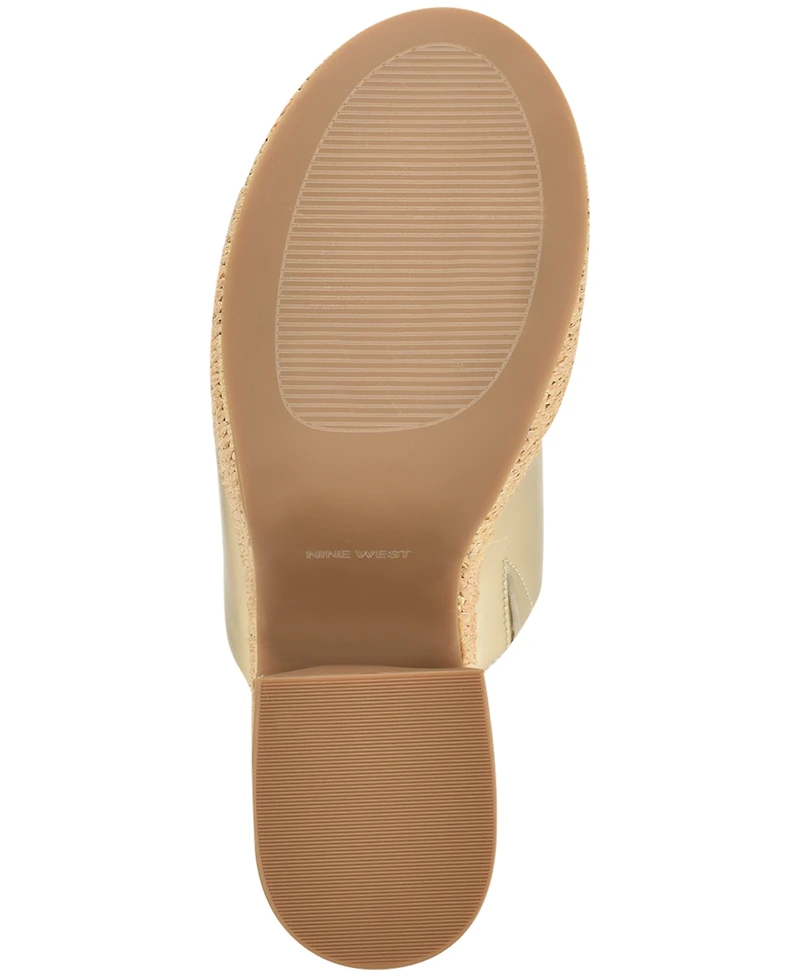 Nine West Women's Olley Slip-On Open Toe Wedge Sandals