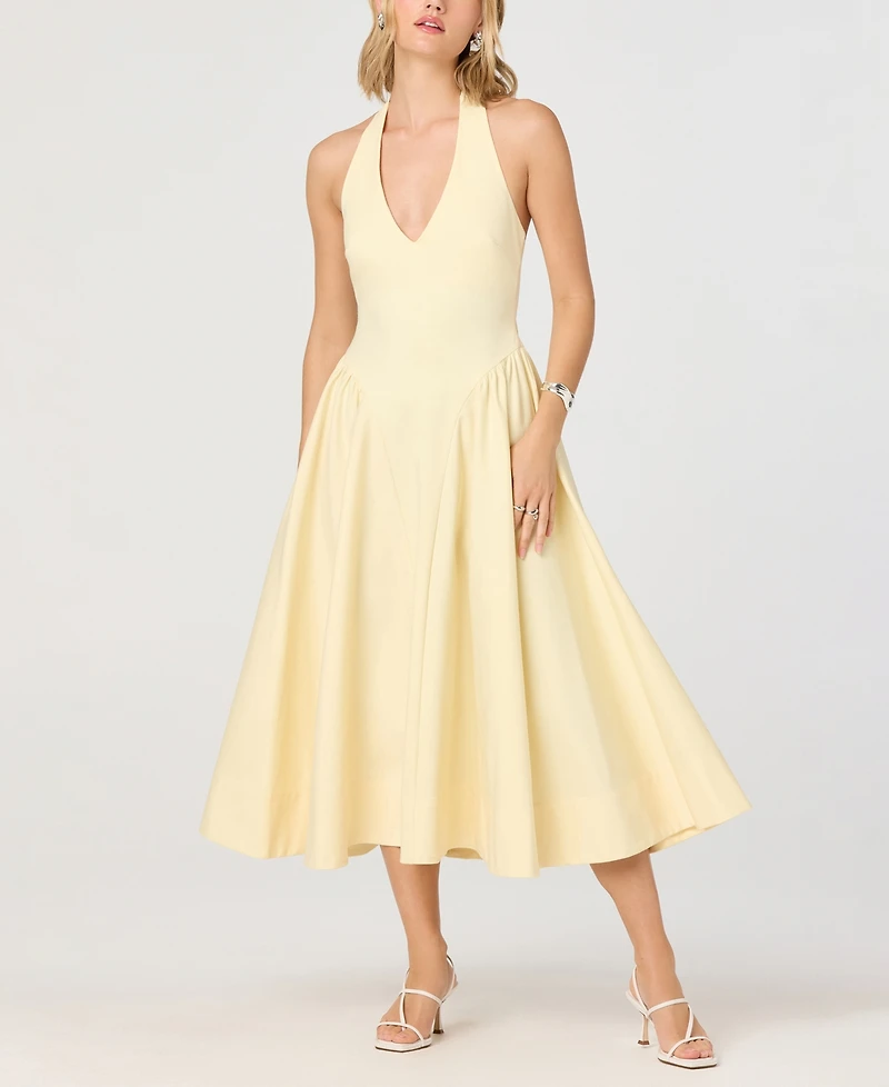 Astr the Label Women's Basque Waist V-Neck Dress