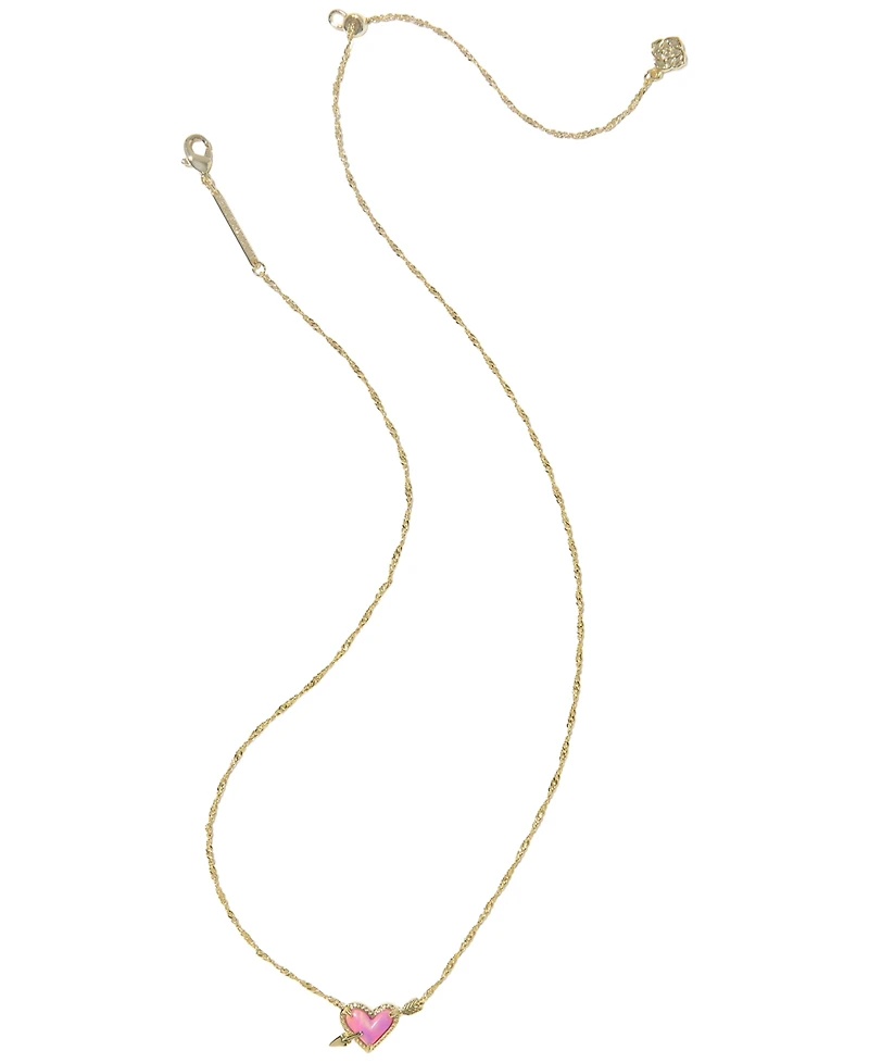 Kendra Scott Opalescent Resin Ari Heart Arrow Short Pendant Necklace