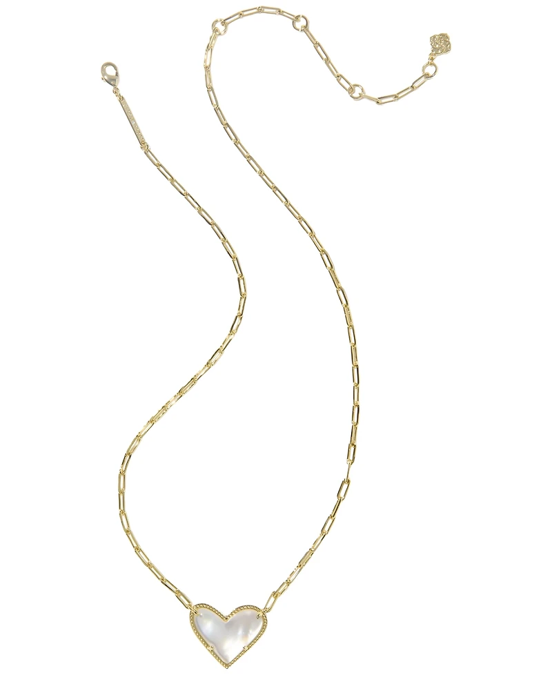 Kendra Scott Imitation Pearl Ari Heart Statement Short Pendant Necklace