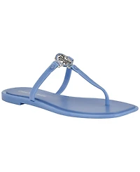 Calvin Klein Women's Ellye Logo T-Strap Flat Slip-On Sandals