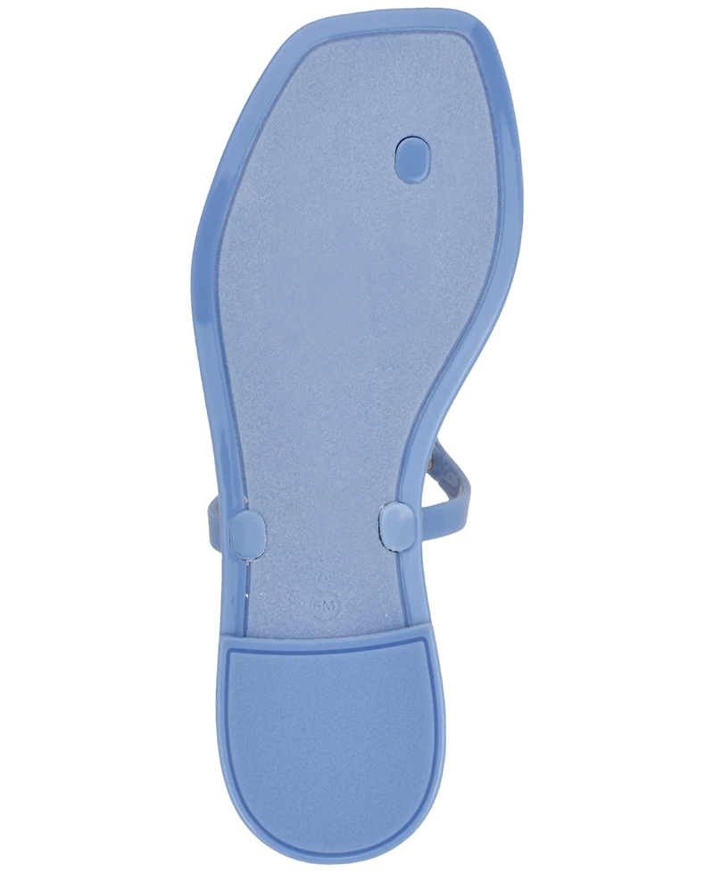 Calvin Klein Women's Ellye Logo T-Strap Flat Slip-On Sandals