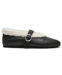Steve Madden Women's Lodge Cozy Adjustable Strap Mary-Jane Flats