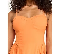 Katia Rae Juniors' Sweetheart-Neck Bow-Back Dress