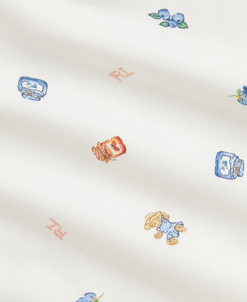 Polo Ralph Lauren Baby Girls' Bear Footed Coverall, Beanie Hat and Bib, 3-Piece Gift Set