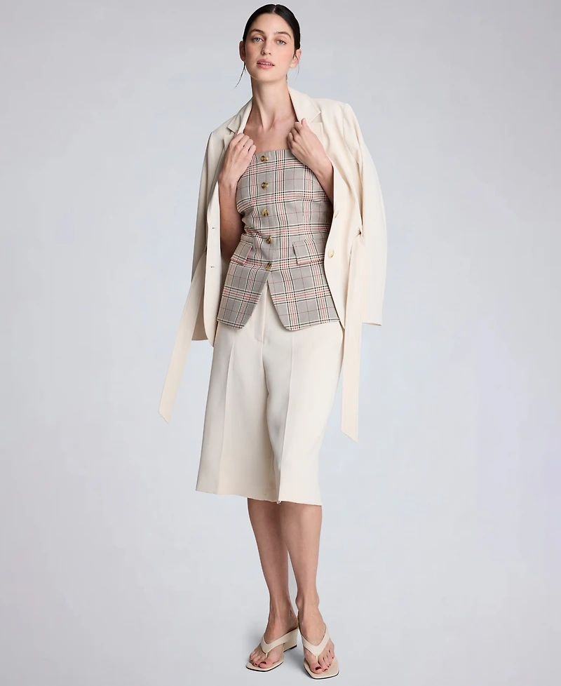 Kenneth Cole Women's Strapless Button-Front Shirt Vest