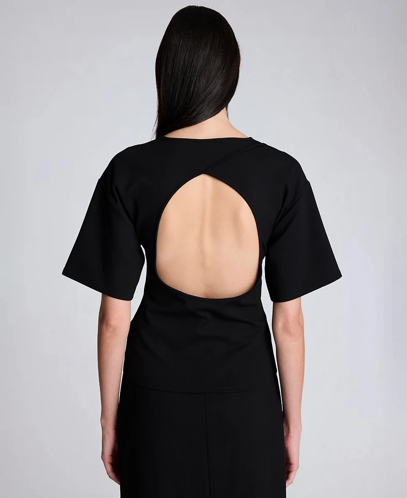 Kenneth Cole Women's Crewneck Pull-On Top