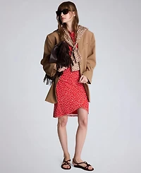 Kenneth Cole Women's Cowl Neck Polka Dot Side Asymmetrical Mini Dress