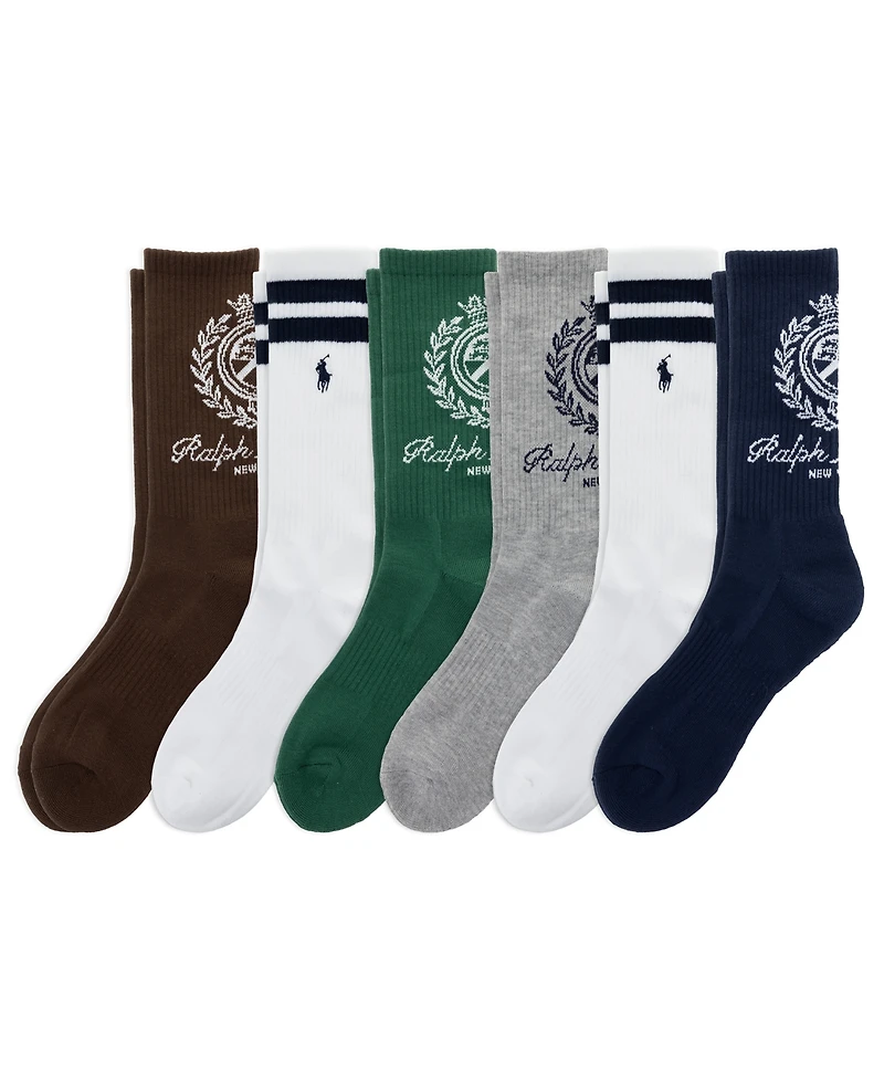 Polo Ralph Lauren Men's Ralph Lauren Crest Crew Socks, 6-Pack