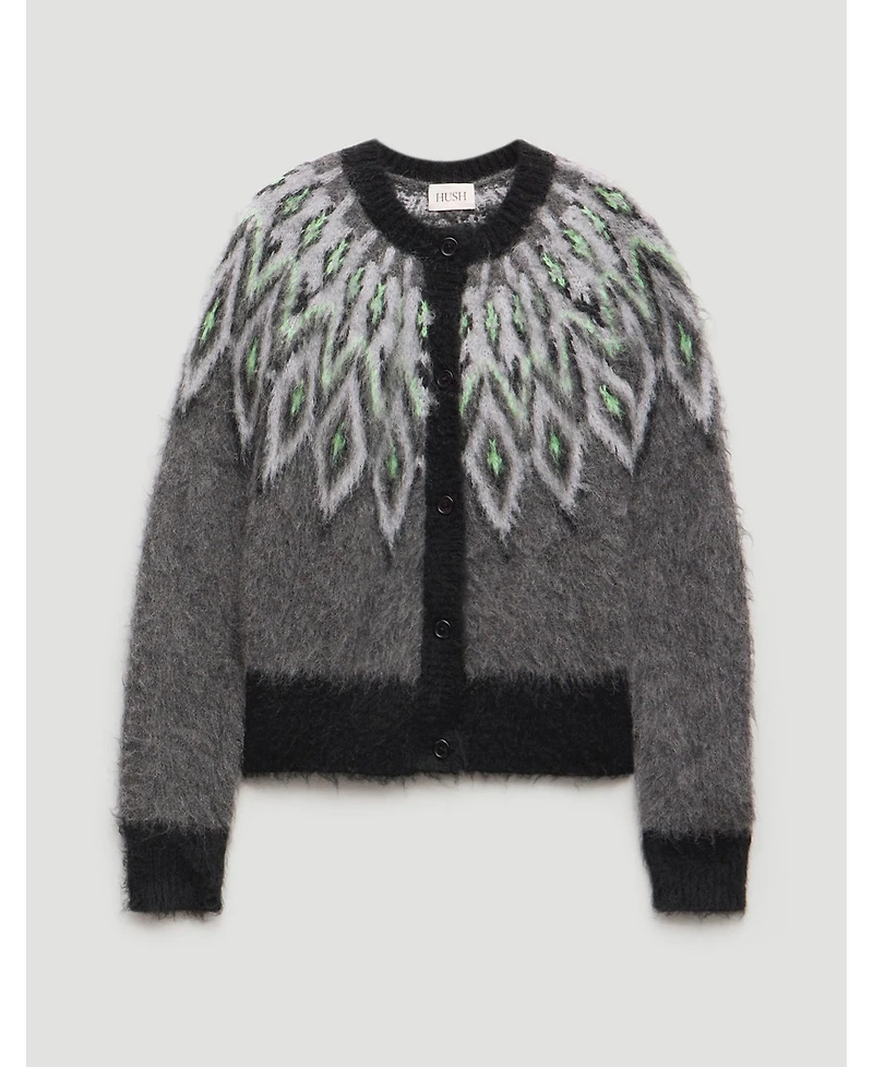 Hush Women's Brushed Fair Isle Mohair Blend Cardigan