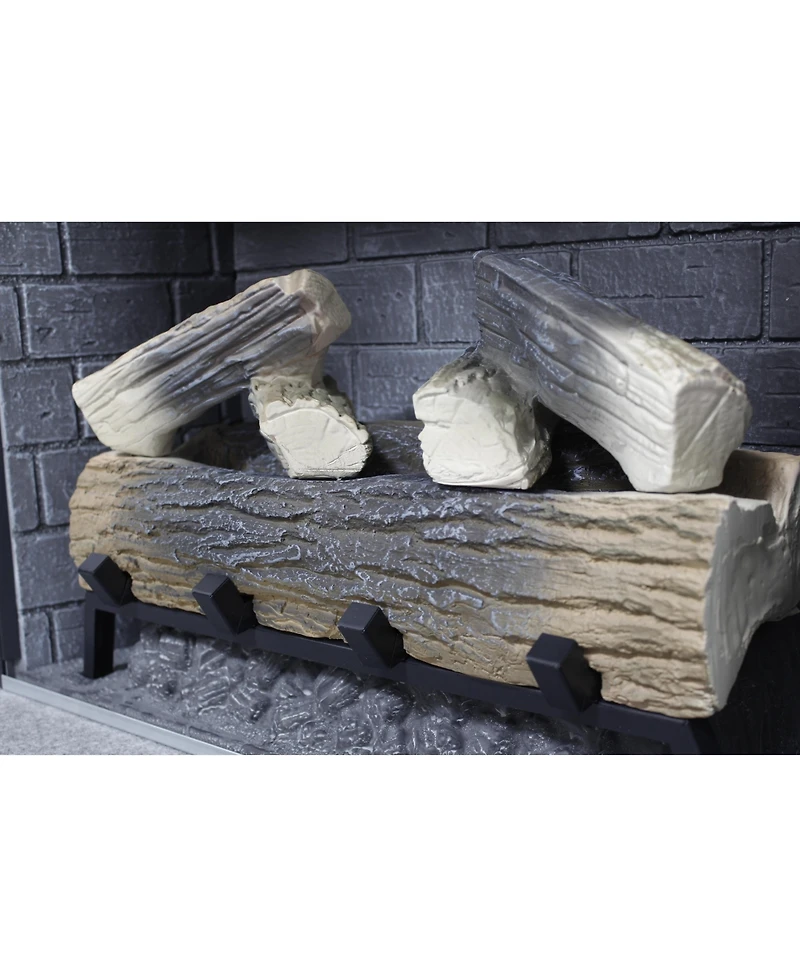 Flynama 23 inch Infrared heating electric fireplace insert, with log set & realistic flame, remote control with timer, overheating protection