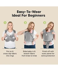 KeaBabies D-Lite Baby Wrap Carrier, Adjustable Sling, Newborn, Infant, Toddler 7-44lbs
