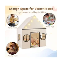 Kids Play Tent Large Playhouse with Door Curtain and Star Lights