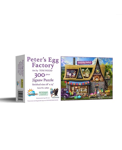SunsOut Peter's Egg Factory 300 piece Jigsaw Puzzle for Adults Easter