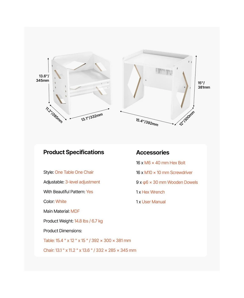 Slickblue Weaning Table and Chair Set Montessori Kids Activity Table and Chair
