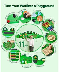 Hongge Montessori Wall Activity Board for Kids with Sensory Learning Games