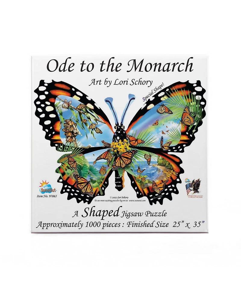 SunsOut Ode to the Monarch 1000 piece Jigsaw Puzzle for Adults Special Shape
